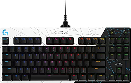 Logitech G Pro K/Da Tastiera Gaming Meccanica Tenkeyless, Micro Usb 2.0 Rimovibile, Tasti Retroilluminati, 16,8M Colori Lightsync Rgb, Nero Bianco