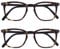 OPULIZE Bex Reading Glasses 2 Pack Large Square Cool Designer Frame Spring Hinges Scratch Resistant Matt Brown Tortoiseshell Mens Womens RR64-2 +1.50