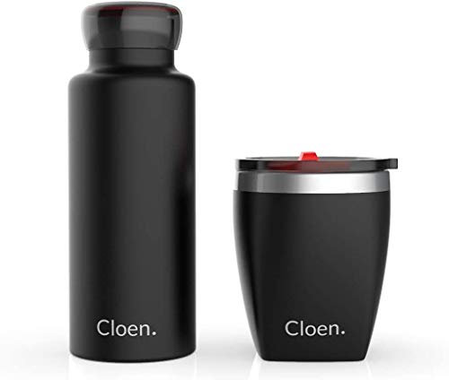 Set de oficina botella y vaso térmico | Botella Termo con Triple Aislamiento para 12 Horas de Bebida Caliente y 24 Horas de Bebida Fría | Libre BPA | 500 ml | Model Office Set