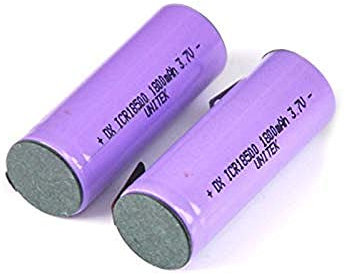 Compatible pour 4 pièces 3.7 V 18500 Batterie au Lithium ION Rechargeable 1800 mah Cellule li-ION avec Broches de soudage onglets pour Haut-Parleur Torche electirc Rasoir