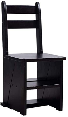 NMDCDH American Style Transforming Tritthocker Holzleiter Stuhl Multifunktionsklappbar Home Library Office 4 Schritte Regal Leiter Retro Kreatives Geschenk - (4 Farben erhältlich)