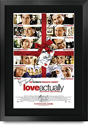 HWC Trading FR A3 Liebe Tatsächlich Filmplakat Hugh Grant, Colin Firth, Emma Thompson Geschenke Gedrucktes Poster Signiertes Autogrammbild für Film-Memorabilien-Fans - A3 gerahmt
