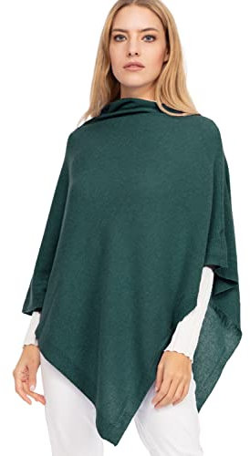 Marine Cashmere - Poncho in Misto Cashmere da Donna, Delicato e Morbido Filato in Cashmere, Made in Italy (Verdant Green)