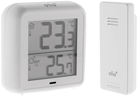 Thermomètre hygromètre blanc avec capteur sans fil - Otio