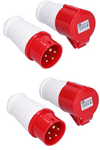 Zócalo industrial, 2 uds., Conector de zócalo industrial de 5 pines IP44, enchufes y enchufes hembra macho trifásicos 16A 380V-415V