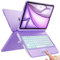 FUWANG iPad Air 11/Air 10.9 inch Case with Keyboard, 180° Flip Trackpad, Backlit Keyboard, Purple