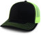 Armycrew Oversize XXL Low Profile Two Tone Mesh Back Trucker Baseball Cap, Schwarz Neongelb, XX-Large