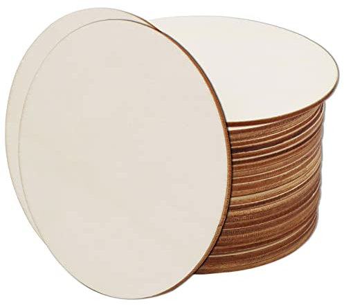 Holzscheiben, Runde Holzscheibe, für Dekoration, Untersetzer, Handwerke, Bemalen, DIY (Kreisförmig, 10CM-30PACK)
