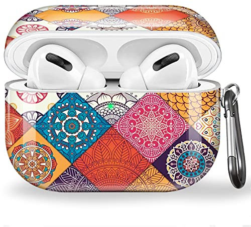 Canisto Airpods Pro 2 Generation Hülle Schutzhülle und Haut Case für AirPods Pro 1/2 Airpods pro 2 case 2022 Schutzhülle mit karabiner(Mehrfarbig)
