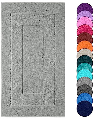 Lashuma London Saugfähige Duschmatte, Waschbar Weicher 50x90 cm Vorleger Grau - Stein