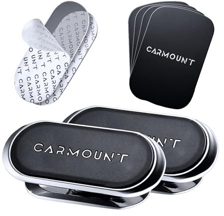 CARMOUNT F1 Dashboard Car Mount | Magnetic Phone Holder for Car, Ultra Strong 8X N52 Magnets, 360° Rotation, Universal Dash Mount for All Phones (2-Pack) | Car Mount Magnet