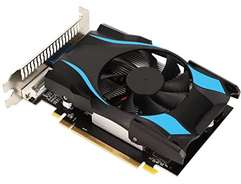 Bewinner HD7600 Graphics Card, 1GB DDR5 PCIE x16 Gaming Graphics Card, VGA DVI HDMI Desktop Computer Graphics Cards, Single Fan Graphics Card