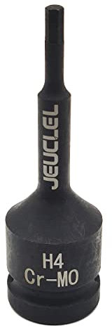 JEUCLEL Douille à choc hexagonale de 4 mm, douille Allen H4 1/2, adaptateur de tournevis hexagonal en acier Cr-Mo pour clés à cliquet électriques, vis de fixation