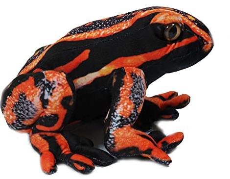 PIA Plüschtier Frosch 24 cm, orange schwarz, Frösche Stofftiere Plüschtier Kuscheltier Pfeilgiftfrosch