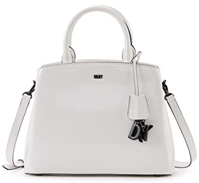DKNY Damen Paige Medium Satchel Schulranzen, Optisches Weiß