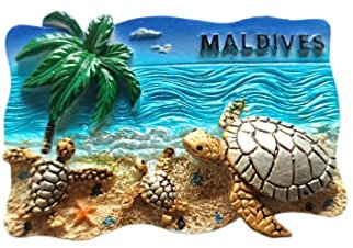 3D-Kühlschrankmagnet, Malediven, Schildkröten, Souvenir-Geschenk, Kunstharz, handgefertigt, Malediven, Kühlschrankmagnet, Heim- und Küchendekoration, Kollektion