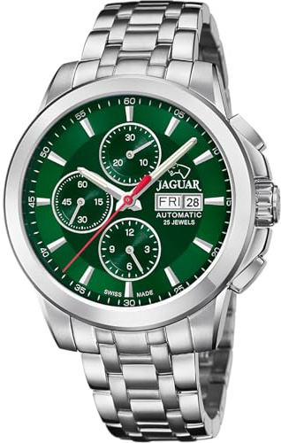 JAGUAR Automatik Herrenuhr Edelstahl 316L Silber - Datum, Saphirglas, Wasserdicht 10 ATM - J978/5