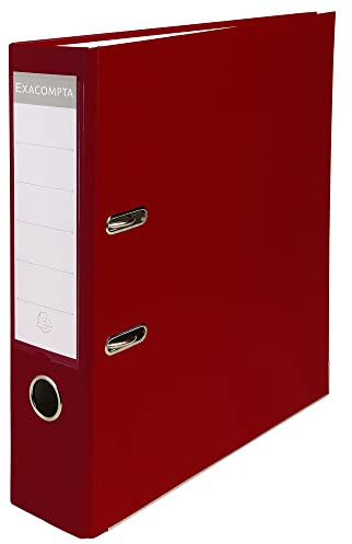 Exacompta - 918418B Aktenordner, A4, Rückenbreite 80 mm, mechanisch 80 mm, Außenmaße: 32 x 29 x 8 cm, A4, Bordeauxrot, 20 Stück