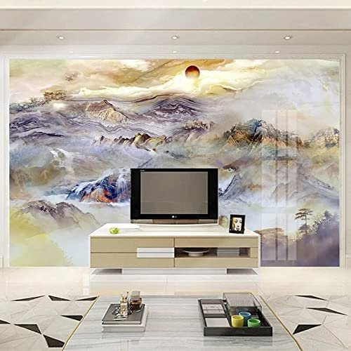 XAONUO Soleil Papier Peint Photo 3D Optique Soleil Nature Paysage Trompe L Oeil | Déco Mural Tableaux Muraux Photo 350X254Cm Mural Décor Motif Poster Géant Stickers Muraux Optique Fond Effet