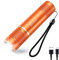 Blukar LED Torch Rechargeable, 2000L Super Bright Adjustable Focus Flashlight,4 Lighting Modes,Long Battery Life,Waterproof Pocket Size Torch for Power Cuts, Emergency, Camping, Hiking, Outdoor-Orange