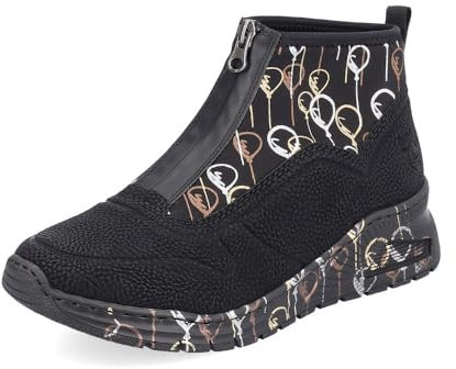 Rieker Femme Baskets M4953, Dame Baskets Basses,Semelle intérieure Amovible,Chaussure Basse,Chaussures de Rue,Loisirs,Noir (Schwarz / 00),36 EU / 3.5 UK