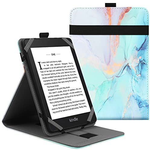 VOVIPO Universal 6 Zoll Kindle Paperwhite E-Reader Hülle,Folio Stand Schutzhülle für Kindle/Tolino/Pocketbook/Sony 6-Zoll eReader, mit Mehreren Blickwinkeln-Marble Blue