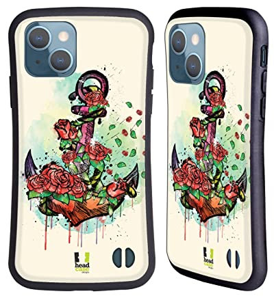 Head Case Designs Rose Ancre Florissante Coque Hybride Compatible avec Apple iPhone 13