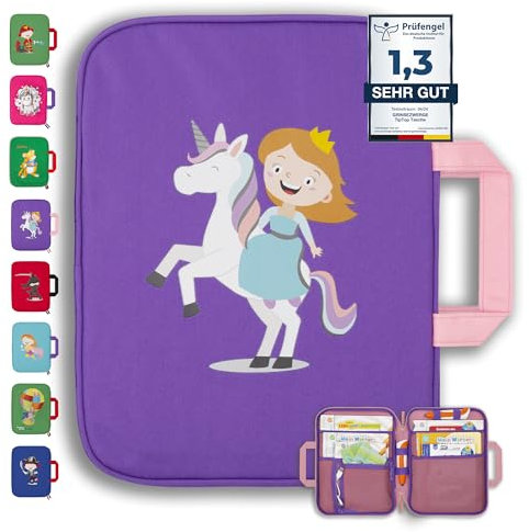 GRINSEZWERGE Tasche für TipToi Bücher Plus TipToi Stift und Zubehör – 10 Motive | passend auch für Kinder Tablet und Edurino Figuren | Tip TOI Starterset Buch Aufbewahrung Hülle - Prinzessin