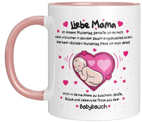 Liebtastisch - Liebe Mama - Muttertag - Geschenk für eine werdende Mama - Muttertag - Geschenkidee - Muttertagsgeschenk - Mamatasse (Rosa, Liebe Mama)