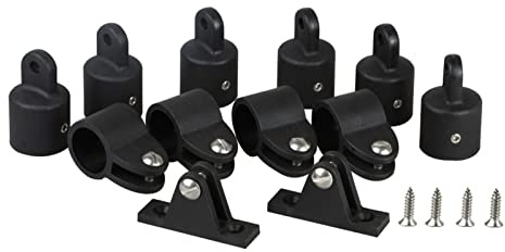 Rianpesn Barco Bimini Top 7/8 Pulgadas Hardware - Juego de herrajes para toldo Bimini de 7/8 Pulgadas para Barcos - Juego de 12 Accesorios para toldos Que Incluyen tobogán de mordaza para Bote, Tapas