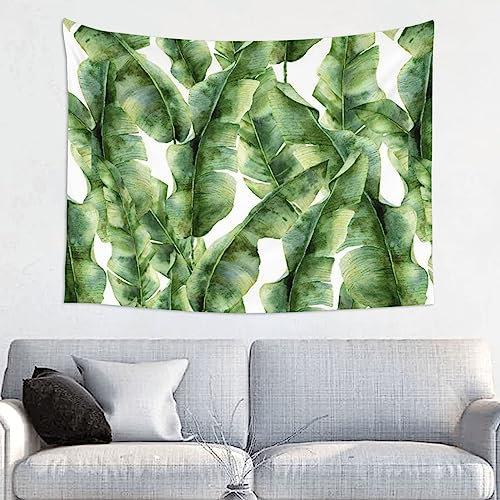Bedruckter Wandteppich mit Aquarell-Bananenpflanze, Wandbehang, Picknickdecke, Wanddekoration, Decke, Wandteppiche für Schlafzimmer, Wohnzimmer, Wohnheim – 73 x 94 cm