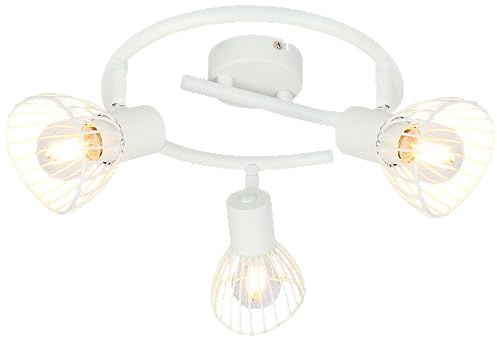 Lightbox 3 flammige Spotspirale - skandinavischer Decken Strahler mit schwenkbaren Köpfen - 17 cm Höhe - Ø 42 cm - E14 Fassung - max. 40 W - aus Metall - in Weiß
