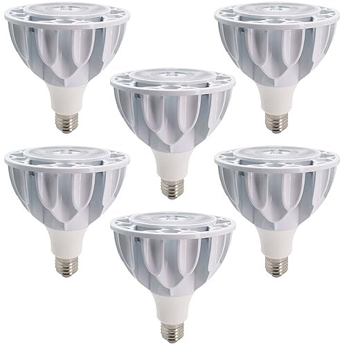 TPMAFF PAR38 Flood Light LED Bulb 20 Watt COB Grow Lights (150 Watt Eqv.) 2000 Lumens Spotlight, 36° Beam Angle, AC 85V-265V, Non-Dimmable, E26/E27 Base, White Shell (Pack Of 6)
