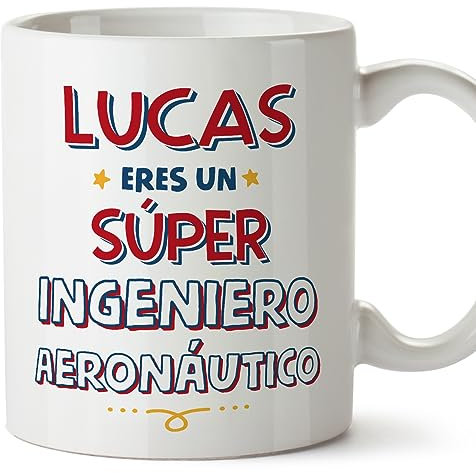 MUGFFINS Tazas Personalizadas para INGENIERO AERONÁUTICO hombre - En Español - Eres Súper - 11 oz / 330 ml - Regalo Personalizable original y divertido