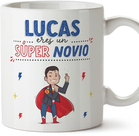 MUGFFINS Tazas Personalizadas para NOVIO - En Español - ¡Eres Súper! - 11 oz / 330 ml - Regalo personalizable original y divertido
