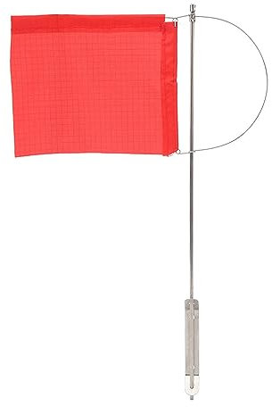 Bootsflagge mit Edelstahlstange, Windanzeige-Flagge, Rote Marine-Mastflagge, Wasserski-Flagge, Skifahrer-Down-Flagge für Segelboot-Yacht (140 x 120 mm / 5,51 x 4,72 Zoll)