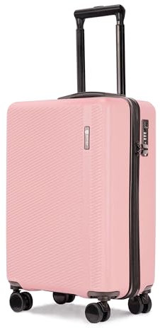 GinzaTravel Hartschalen Koffer Trolley Klein ABS Material Reisekoffer 4 Rollen Leicht Handgepäck Koffers mit TSA Schloss für Reisen (Rosa Extra Handgepäck Koffer)