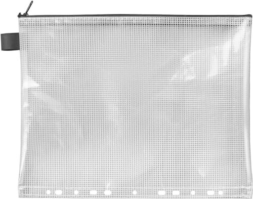 VELOFLEX 2707300 - Reißverschlusstasche DIN A4, transparent, aus gewebeverstärktem EVA-Material, 1 Dokumententasche zum Abheften