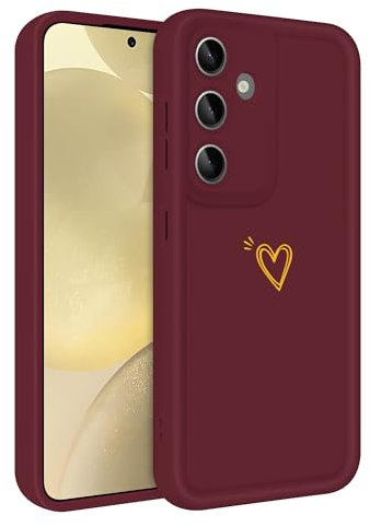 ChoosEU Cover per Samsung Galaxy S24 Silicone Custodia Disegni Elegante Colorate Custodia Morbido per Ragazze Donne Uomo Ragazzo Antigraffio Protezione TPU Case Copertura Antiurto - Vino Rosso