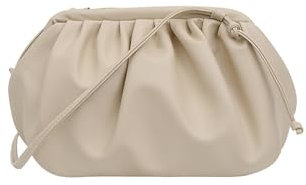 Creative Storm Leder-Clutch-Tasche für Damen, weiche Wolken-Umhängetasche, Abendtasche, abnehmbarer Riemen, Weiss/opulenter Garten, Modische Umhängetasche