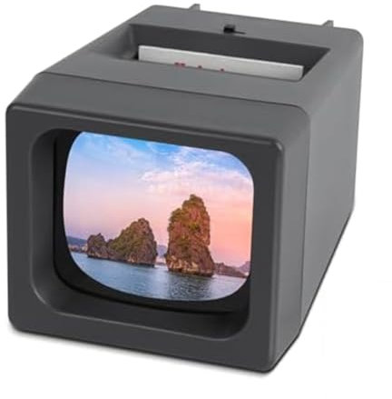 MSCHENZW 35-Mm-Dia- und Filmbetrachter, Negativbetrachter, Desktop-Betrachtung mit LED-Beleuchtung, 2-Fache Vergrößerung, Langlebig
