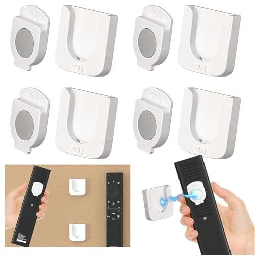 DabbOo 4 Pezzi Porta Telecomando Magnetico Supporti Magnetici per Montaggio a Parete per Telecomando Porta Telecomandi Magnete Forte Portatelecomando da Parete per Casa, Ufficio, Scuola(Bianco)