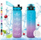 Vikaster Gourdes, Gourde 1Litre, sans BPA, Étanche & Réutilisable, Bouteille d'eau avec Marqueur de Temps et Filtre, Convient Pour la Enfant & Adulte, Gym, Yoga, Camping, Sport, Gourde Randonnée