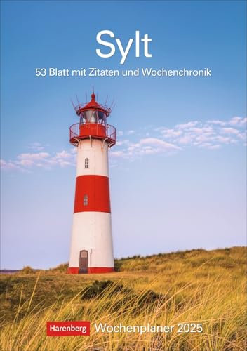 Sylt - Wochenplaner 2025 - Harenberg-Verlag - Wochenkalendarium - 53 Blatt mit wundervollen Aufnahmen und Zitaten - Wandkalender mit Platz zum Eintragen - 25 cm x 35,5 cm