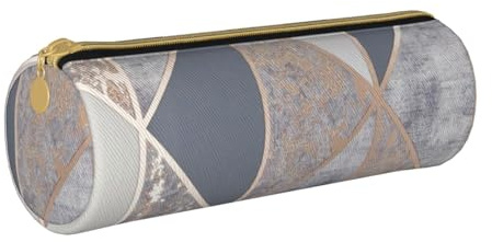 BeNtli Federmäppchen, Federmäppchen, tragbares Federmäppchen, Ledertasche, Schreibwaren-Aufbewahrungstaschen, Geo-Roségold