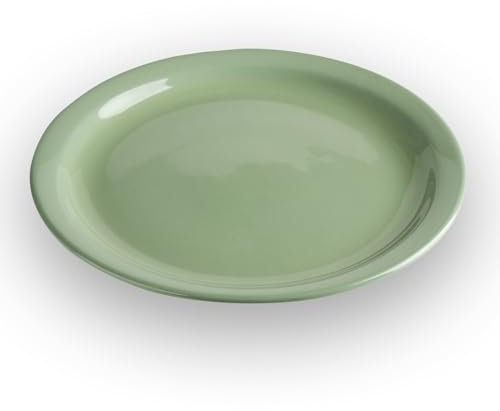 SALZKAMMERGUT KERAMIK Dessertteller, Ø 23 cm, Salbeigrün glänzend, Geschirr handgemacht in Österreich
