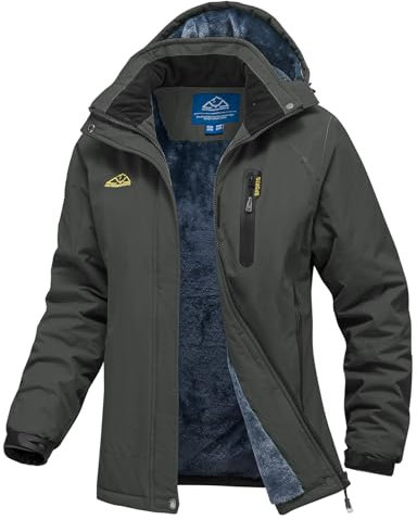 YSENTO Damen Winterjacke Wasserdicht Skijacke Softshelljacke Warm Gefüttert Winddicht Outdoor Snowboardjacke(Dunkelgrau,M)