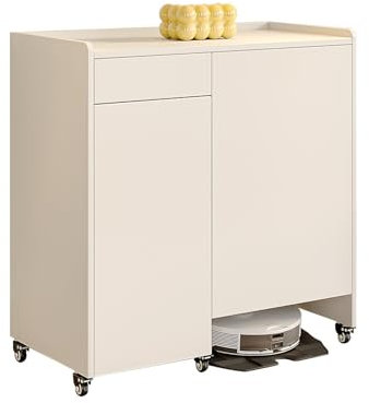 FUHAI-666 Kehrroboter Lagerschrank Regal Roboterschrank Mobiler Balkonschrank Lagerschrank Regalschrank mit Rollen(90x45x100cm,Right Side)