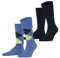 Burlington Herren Socken Everyday Mix Multipack M So Baumwolle gemustert 2 Paar, Blau Marina 6884, 40-46