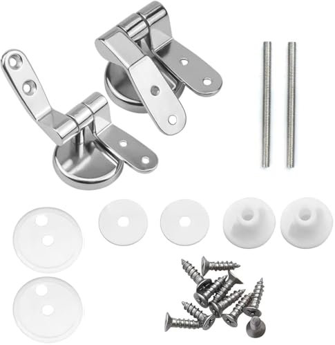 Coppia Cerniere Tavoletta WC in Lega, Kit di Ricambio per Sedile WC, Cerniere Copriwater Soft Close, Kit di Ricambio Universale per Sedili WC, Cerniere per WC di Ricambio per WC con Bulloni e Dadi